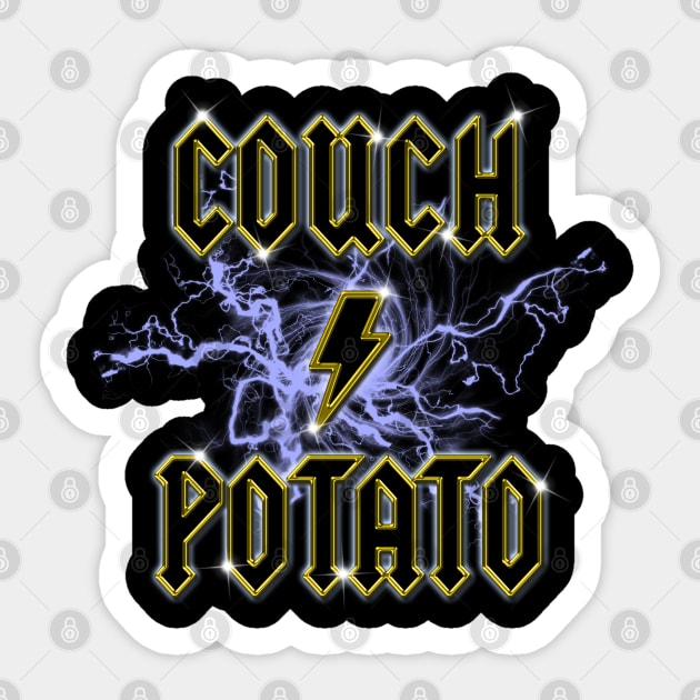 Heavy Metal Couch Potato Sticker by Eggy's Blackberry Way